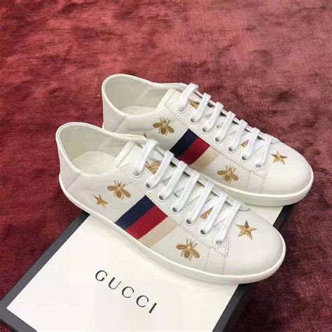 gucci white sneaker bee|gucci new ace sneakers women's.